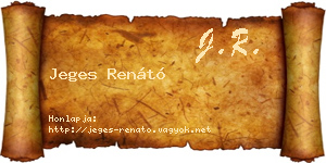Jeges Renátó névjegykártya